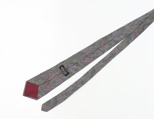 Michelsons Men's Grey Silk Geometric Tie