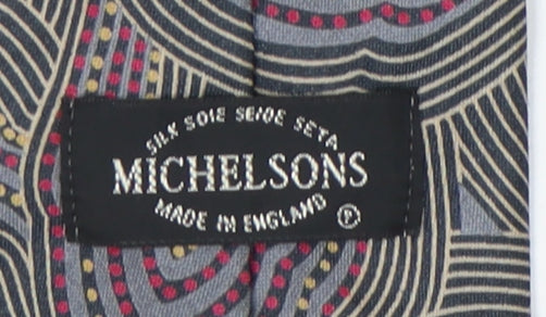 Michelsons Men's Grey Silk Geometric Tie