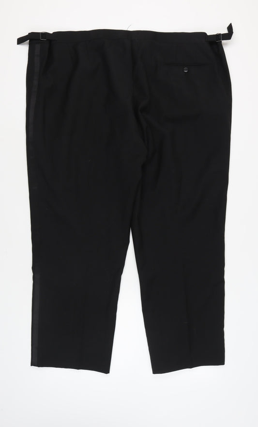 Mens UK Size 50R Skopes Classic Fit Formal Eveningwear Black Trousers