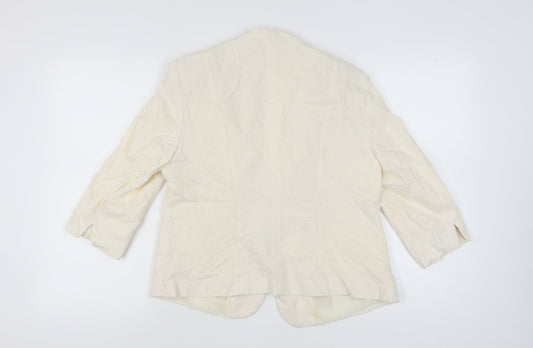 Bonmarché Women Ivory Blazer, Size 16, Lace, 3/4 Sleeve