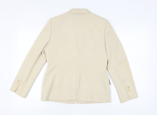 Precis Petite Women's Beige Blazer UK 12 Pinstripe