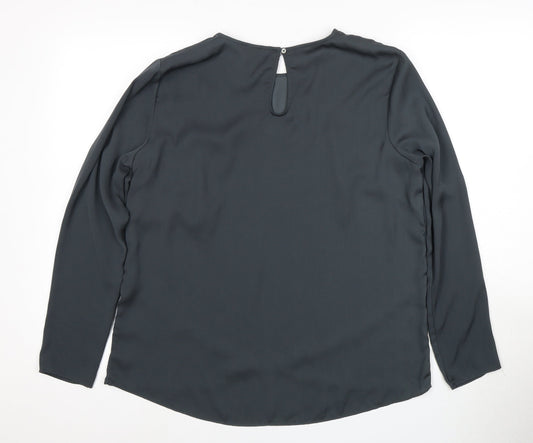 Womens UK Size 14 H&M Black Basic Blouse