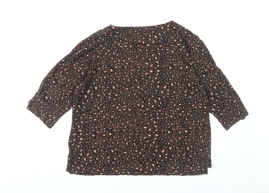 Womens UK Size L Monsoon Brown Basic T-Shirt