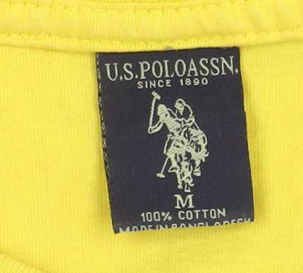 U.S. Polo Assn. Men's Yellow Cotton T-Shirt, Size M