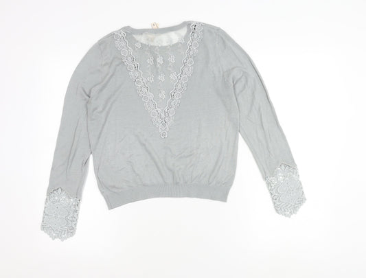 Womens UK Size 12 H&M Grey Basic Blouse