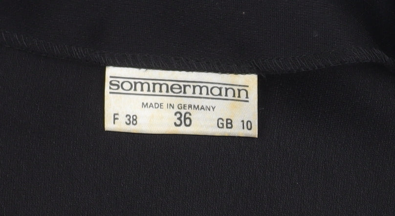 Womens UK Size 10 Sommermann Black Basic Blouse