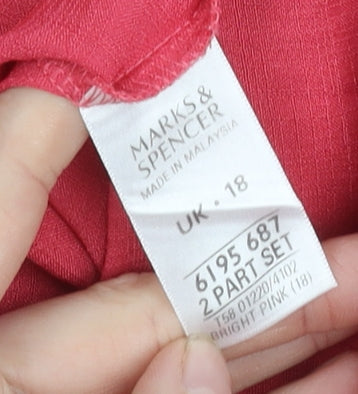 Womens UK Size 18 Marks and Spencer Red Button-Up