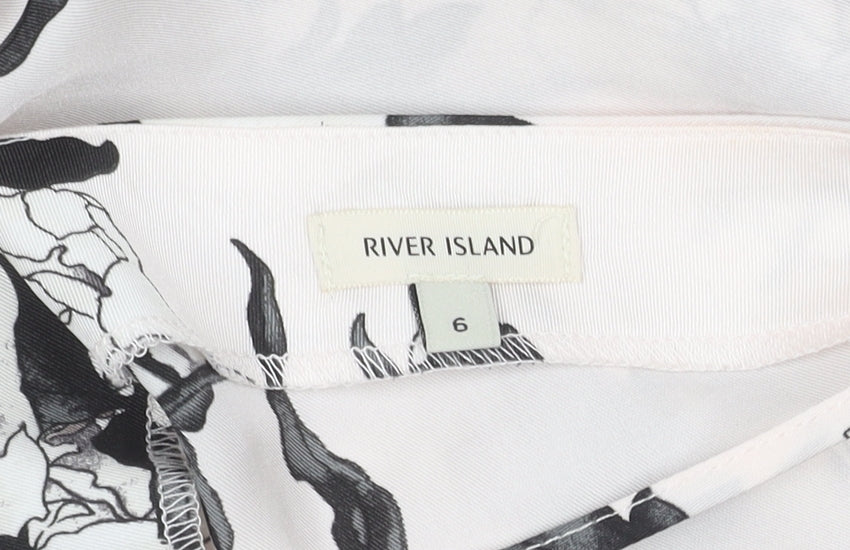 Womens UK Size 6 River Island Multicoloured Cropped Blouse