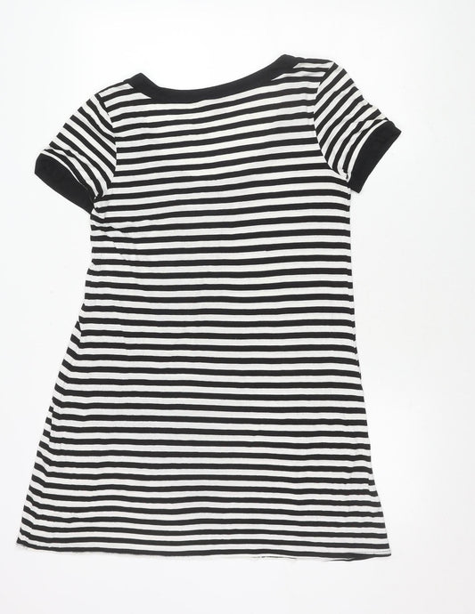 Monsoon Women's Black White Striped T-Shirt Dress Size 14