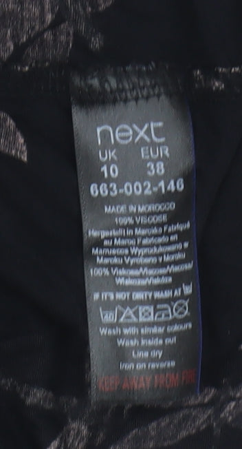 Womens UK Size 10 NEXT Black Tunic Blouse