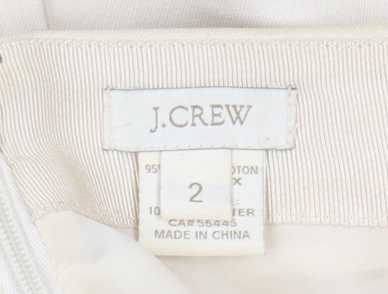 J.Crew Women's Ivory Pencil Skirt, Size 2, Cotton Blend