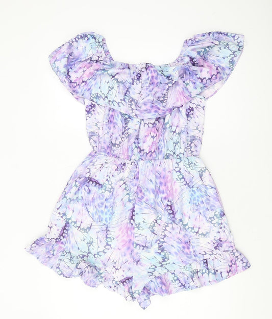 Lipsy Women's Multicoloured Butterfly Playsuit, Size 8