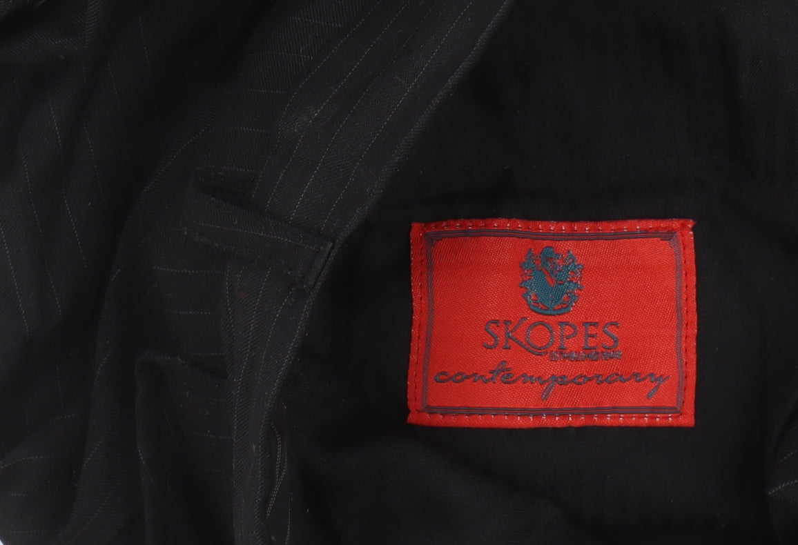 Skopes Men's Black Wool Pinstripe Trousers XL