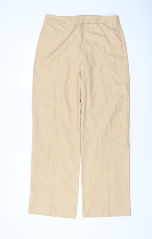 Womens UK Size 12 COLLUSION Relaxed Fit Beige Trousers