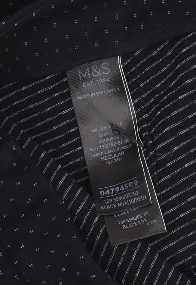 Womens UK Size 10 Marks and Spencer Regular Fit Business Casual Black Trousers