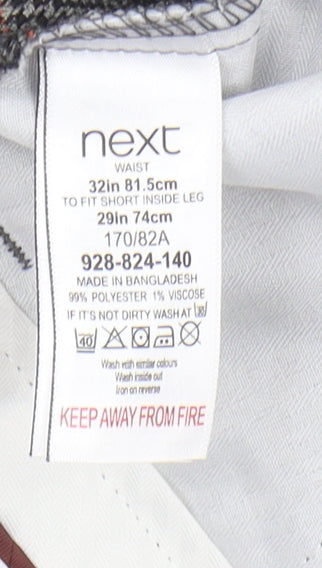 Next Grey Check Dress Pants - Size 32