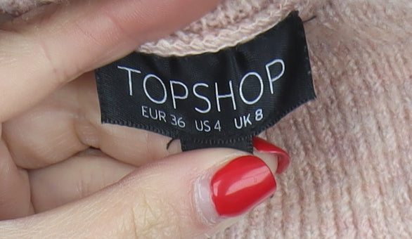Womens UK Size 8 Topshop Pink Pullover Jumper