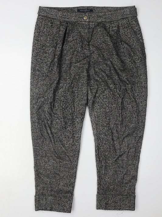 Womens UK Size 12 French Connection Classic Fit Casual Workwear Black Trousers