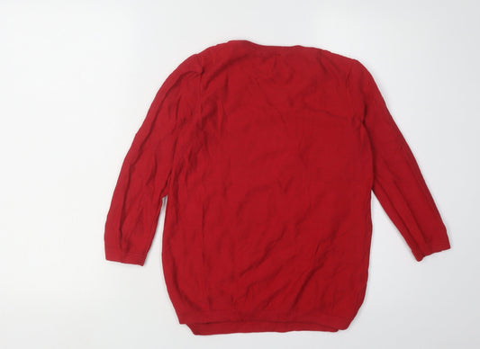 Womens UK Size 8 Stradivarius Red Pullover Jumper