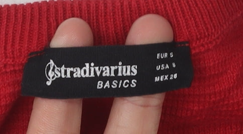 Womens UK Size 8 Stradivarius Red Pullover Jumper