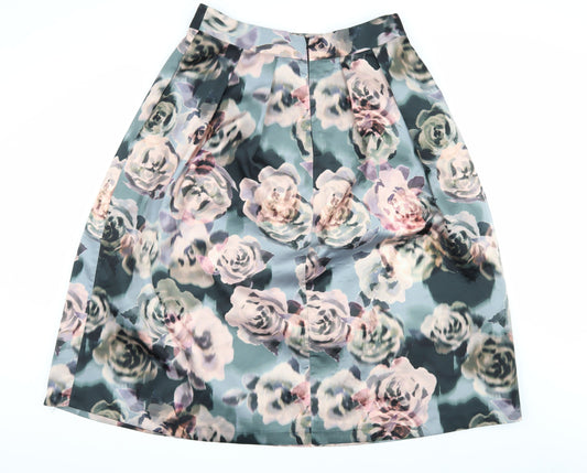 Next Women's Multicoloured Floral A-Line Skirt, Size 16