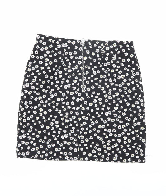 Dorothy Perkins Women's Black Floral Skirt Size 10