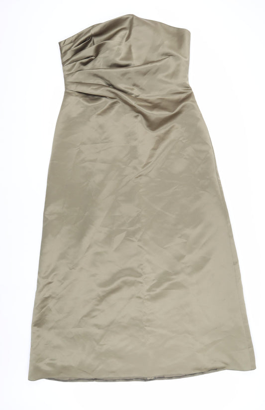 Additional front view of Kaleidoscope Women's Beige Strapless Midi Dress