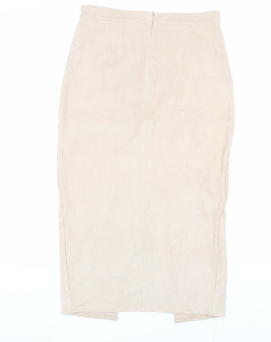 Missguided Women's Beige Midi Pencil Skirt Size 10