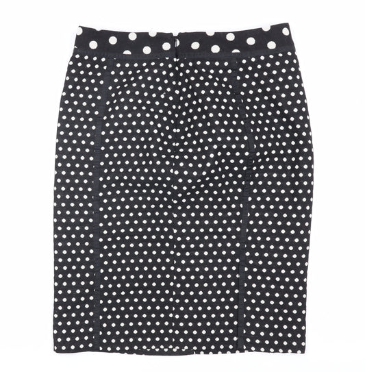 Laura Ashley Women's Black Polka Dot Pencil Skirt