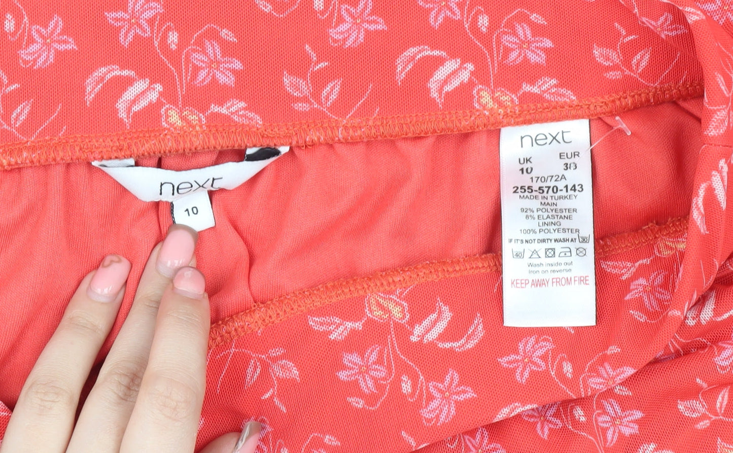 Next Women’s Red Floral Skirt Size 10