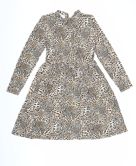 French Connection Women's Multicoloured Animal Print Dress Size 10