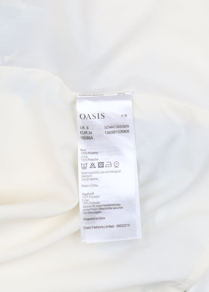 Oasis Women's Ivory Wrap Midi Skirt, Size 8, Floral