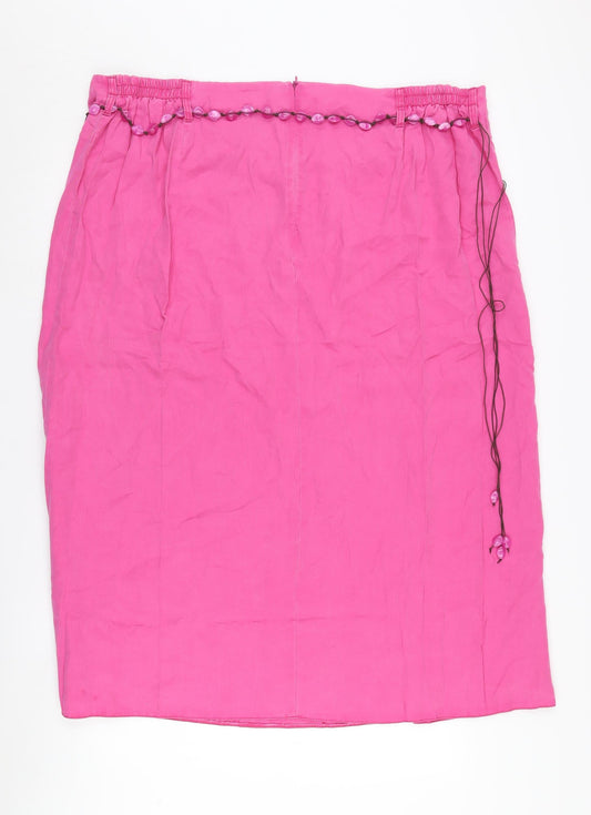 Ann Harvey Women's Pink Plus Size Beaded Skirt