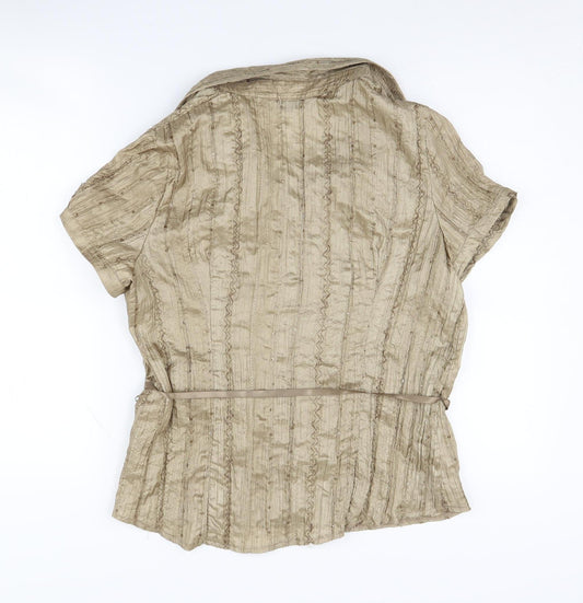 Womens UK Size 16 J.Taylor Beige Button-Up