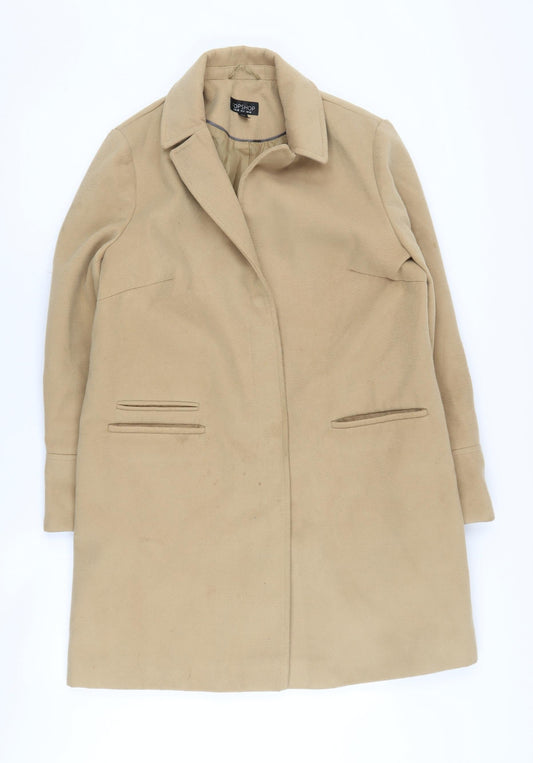 Womens UK Size 10 Topshop Beige Overcoat