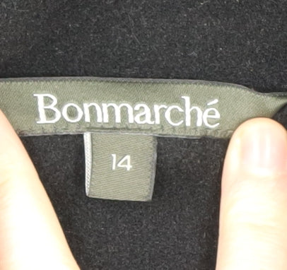 Womens UK Size 14 Bonmarché Black Overcoat