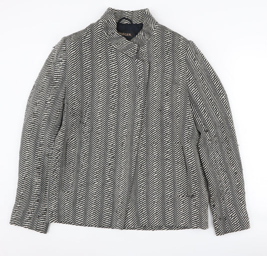 Additional front view of Jaeger Women's Black Herringbone Jacket, size 10
