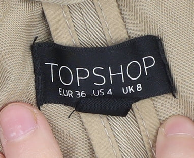 Topshop Women's Beige Trench Coat, Size 8, Belted Elegant