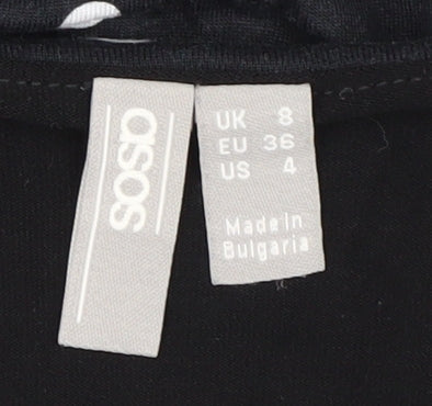 Womens UK Size 8 ASOS Black Basic Blouse