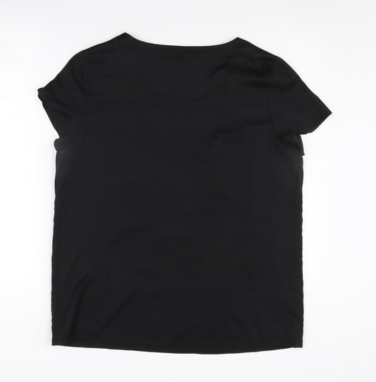 Ann Taylor Women's Black Sequin Party T-Shirt L