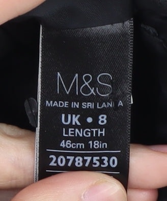 Marks and Spencer Women's Black Geometric Skirt, Size 8