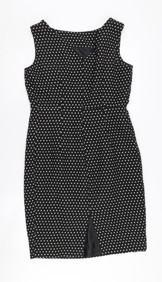 Marks and Spencer Women's Black Polka Dot Sheath Dress