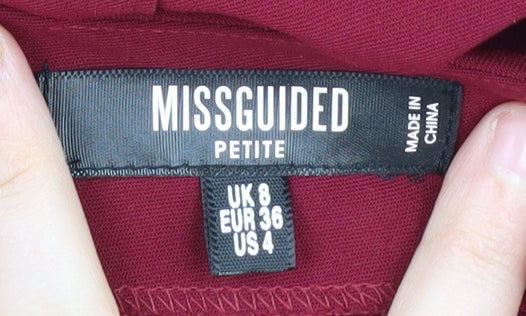 Missguided Women's Red Bodycon Mini Party Dress Size 8