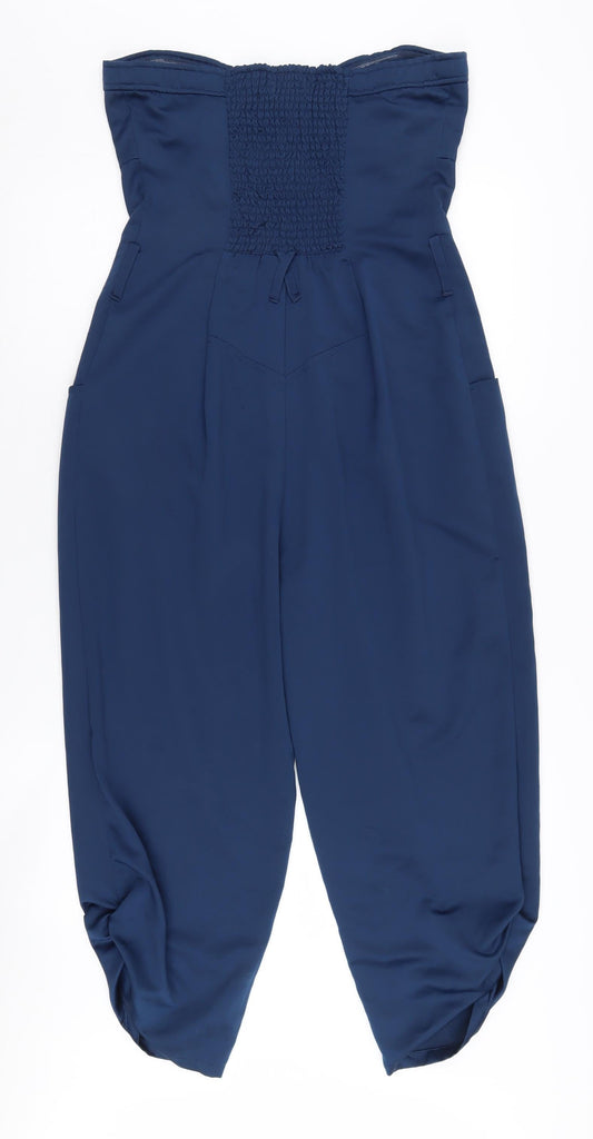 Lipsy Women's Blue Strapless Jumpsuit Size 12