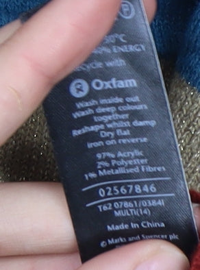 Womens UK Size 14 Marks and Spencer Multicoloured Button-Up