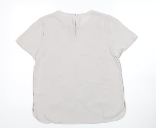 Womens UK Size 10 Oasis Grey Basic Blouse