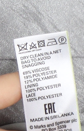 Marks and Spencer Women's Grey Pencil Dress, Size 12