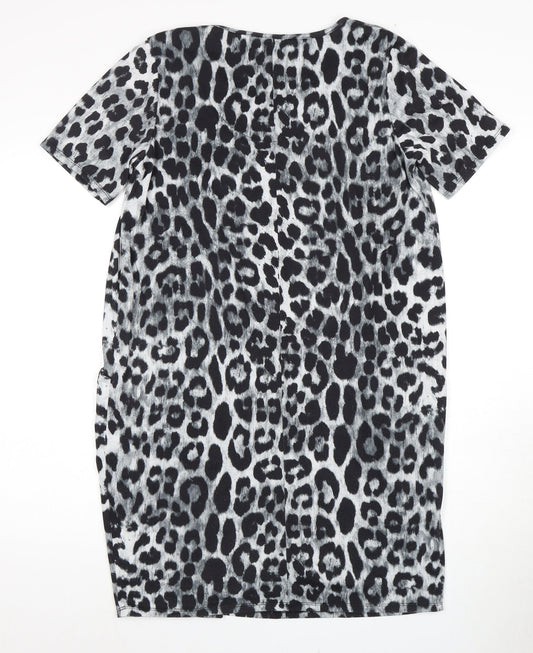 Roman Women's Animal Print Short Sleeve Dress, Size 12