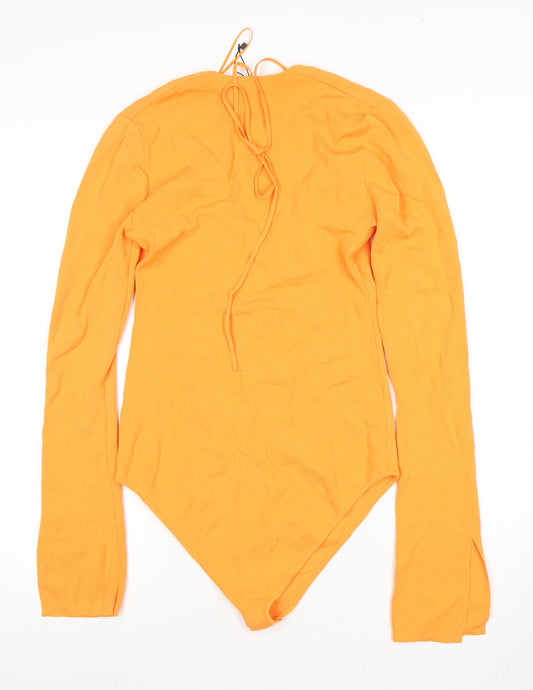 Zara Women’s Orange Bodysuit, UK 12, Casual Spring Style