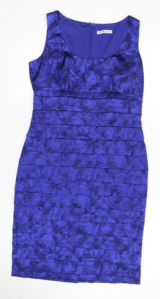 Gina Bacconi Women's Blue Sheath Dress, Size 12, Formal